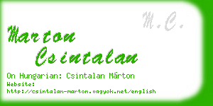 marton csintalan business card